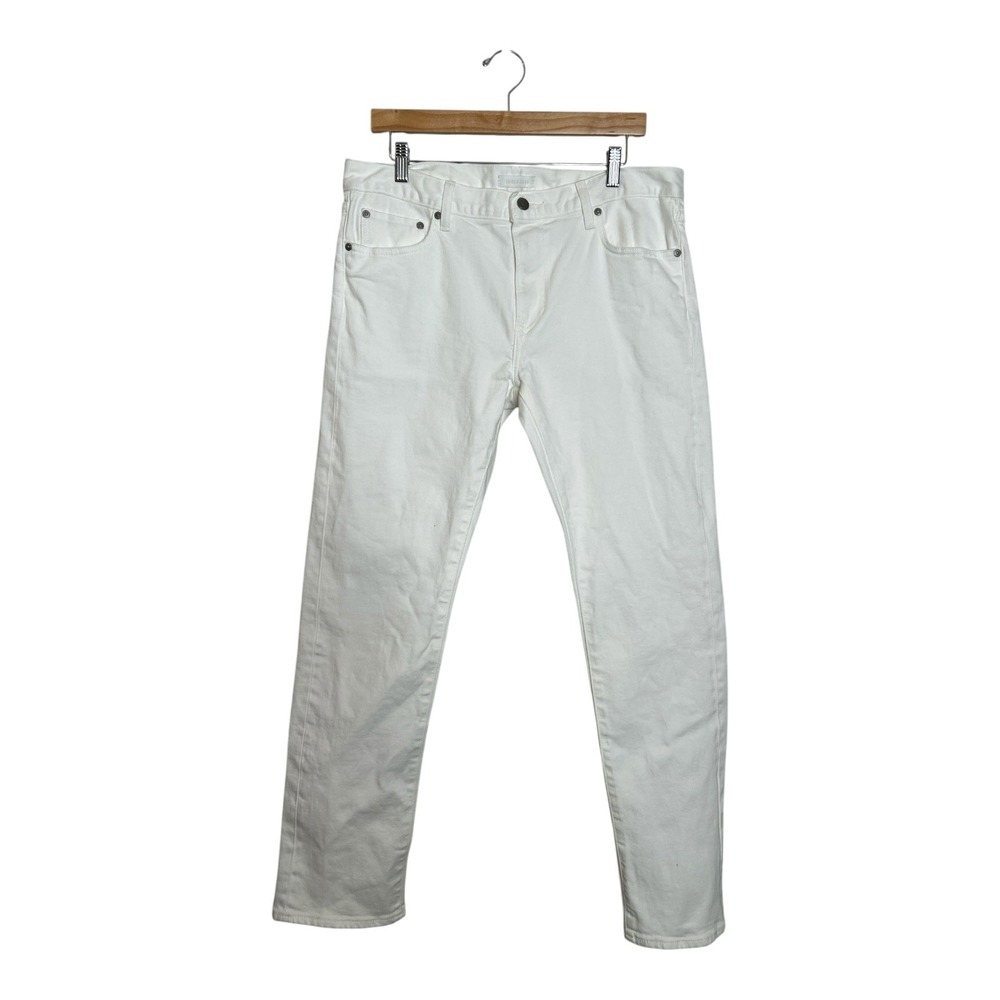 Uniqlo Men's Stretch Selvedge Slim-Straight Jeans White 35x32